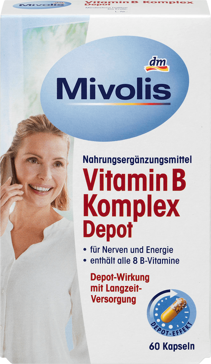 Mivolis Vitamin B Komplex Depot Kapseln 60 St 33 G Dauerhaft Gunstig Online Kaufen Dm De