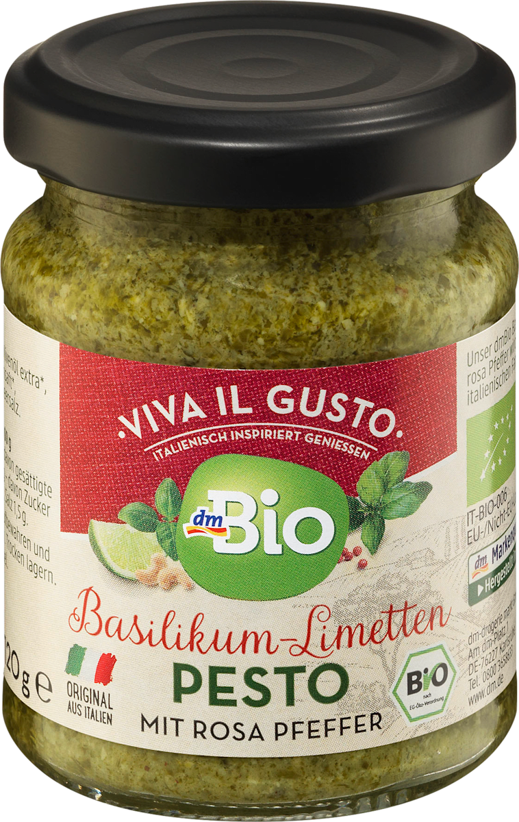 dmBio Pesto Basilikum Limette, 120 g dauerhaft günstig online kaufen
