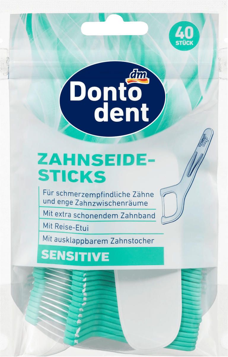 Zahnseide-Sticks sensitive mit Etui, 40 St
