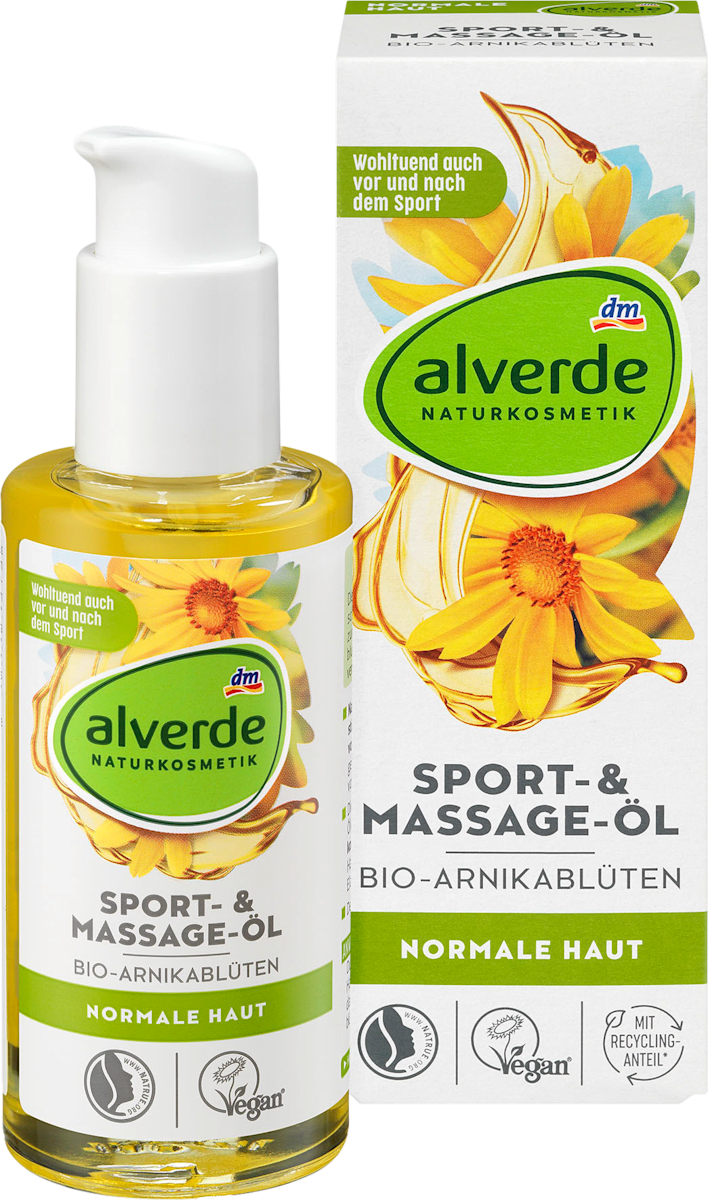 Alverde Naturkosmetik Sport Massage Ol Mit Bio Arnikabluten 100 Ml Dm At
