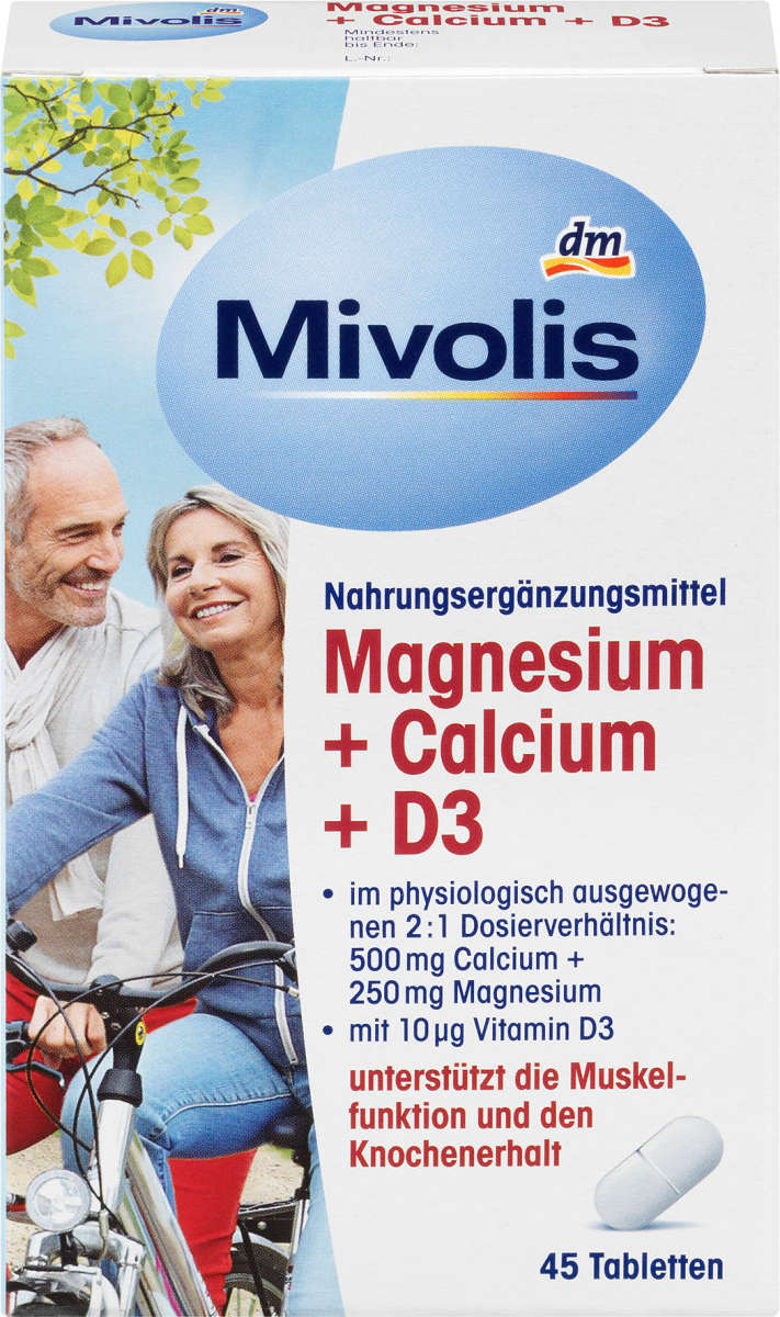 Magnesium + Calcium + D3, Tabletten 45 St., 95 g
