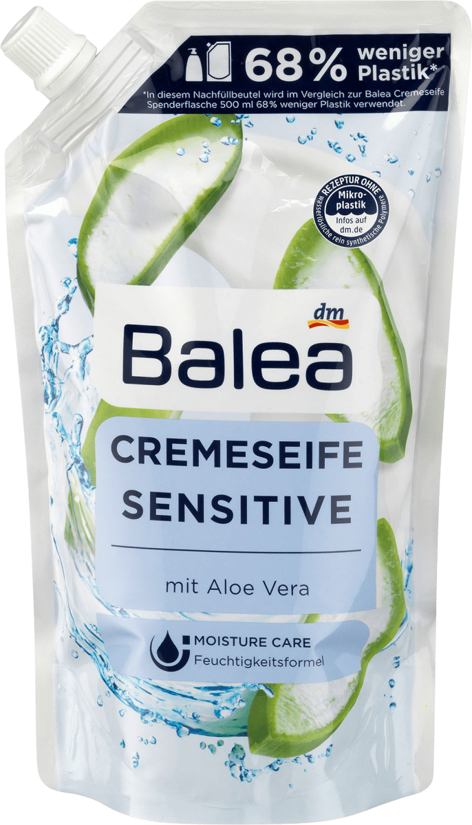 Flüssigseife sensitive mit Aloe Vera Nachfüllpack, 500 ml