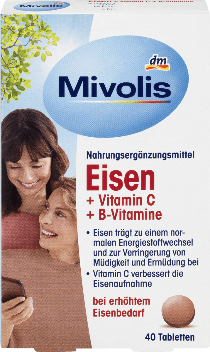 Eisen + Vitamin C + B-Vitamine, Tabletten, 40 St., 25 g