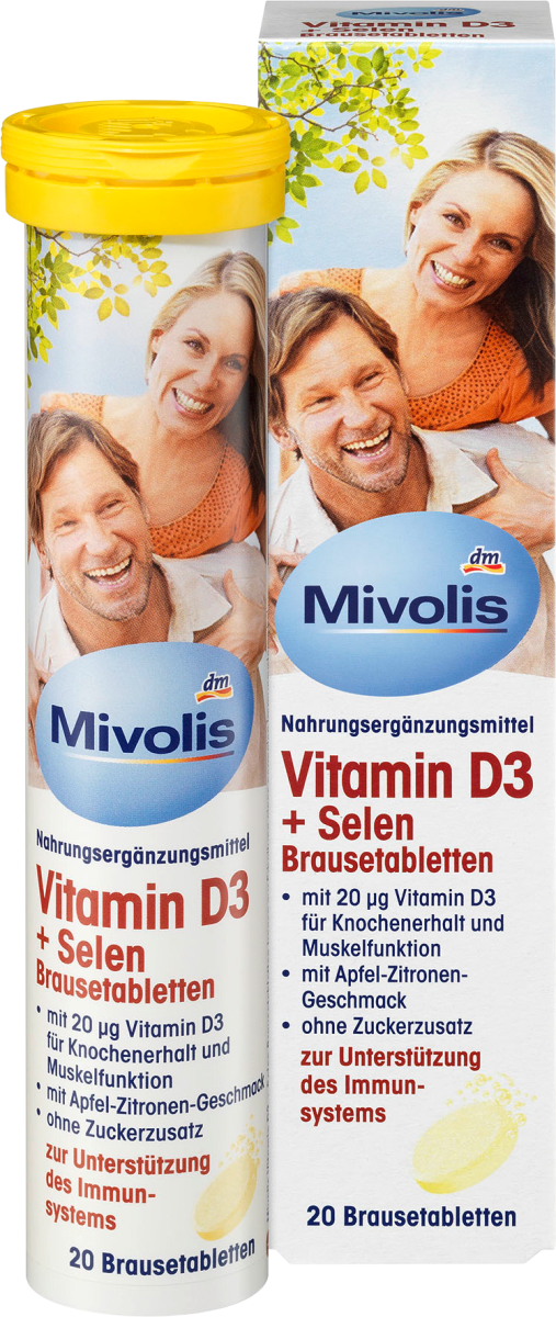 Vitamin D3 + Selen Brausetabletten, 20 St., 82 g