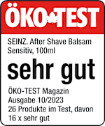 Grafik: Öko Test SEINZ. After Shave Balsam Sensetiv, 100ml sehr gut Öko-TEST Magazin Ausgabe 10/2023 26 Produkte im Test, davon 16x sehr gut