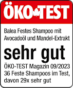 Grafik: Öko Test Balea Festes Shampoo mit Avocadoöl und Mandel-Extrakt sehr gut Öko-TEST Magazin 09/2023 36 Feste Shampoos im Test, davon 29x sehr gut