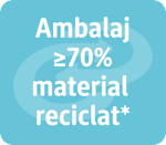 Verpackung größer/gleich 70% Recyclinganteil Grafik