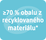 Verpackung größer/gleich 70% Recyclinganteil Grafik
