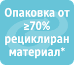Verpackung größer/gleich 70% Recyclinganteil Grafik