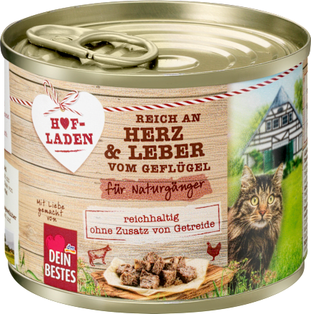 Dein Bestes Hofladen Nassfutter Fur Katzen Reich An Herz Und Leber Vom Geflugel Fur Naturganger 200 G Dauerhaft Gunstig Online Kaufen Dm De