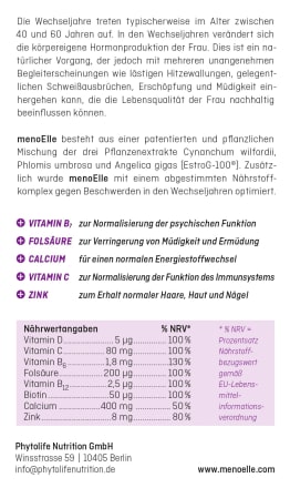 Menoelle Estrog 100 Vitamine Mineralien 60 St 65 G Dauerhaft Gunstig Online Kaufen Dm De