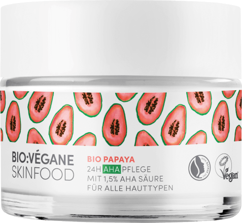 Bio Vegane Tagescreme Bio Papaya Aha 24h Pflege 50 Ml Dauerhaft Gunstig Online Kaufen Dm De Bio vegane skinfood 24h aha pflege, bio papaya. tagescreme bio papaya aha 24h pflege 50 ml