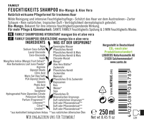 Sante Shampoo Feuchtigkeit 250 Ml Dauerhaft Gunstig Online Kaufen Dm De
