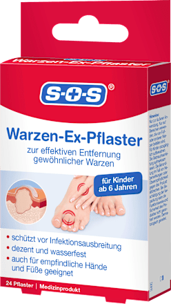 Sos Warzen Entferner Warzen Ex Pflaster 24 St Dauerhaft Gunstig Online Kaufen Dm De