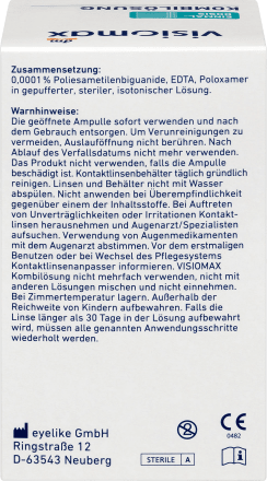 Visiomax Kombilosung Einmaldosis Fur Weiche Kontaktlinsen Mit Kontaktlinsenbehalter 15 X 10 Ml 150 Ml Dauerhaft Gunstig Online Kaufen Dm De