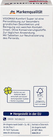 Visiomax Peroxidlosung Komfort Super Fur Weiche Kontaktlinsen Mit Kontaktlinsenbehalter 360 Ml Dauerhaft Gunstig Online Kaufen Dm De