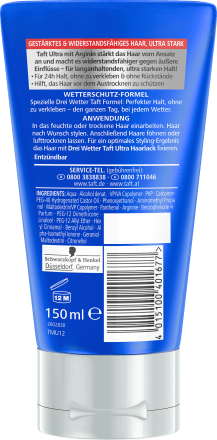 Schwarzkopf 3 Wetter Taft Styling Gel Ultra 24h Halt 150 Ml Dauerhaft Gunstig Online Kaufen Dm De