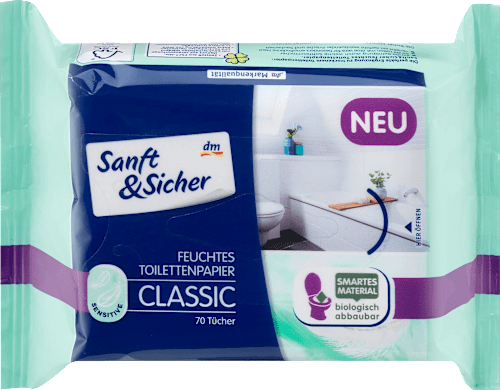 Sanft Sicher Feuchtes Toilettenpapier Classic Sensitive 70 St Dauerhaft Gunstig Online Kaufen Dm De