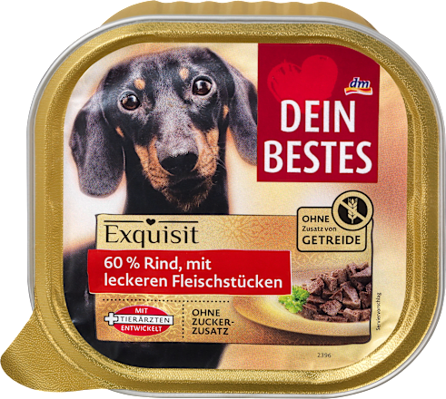 dein bestes exquisit nassfutter fur hunde 60 rind mit leckeren fleischstucken 300 g dauerhaft gunstig online kaufen dm de
