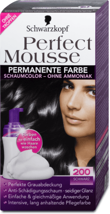 Schwarzkopf Perfect Mousse Schaumcoloration Permanent Nr 200 Schwarz 1 St Dm At