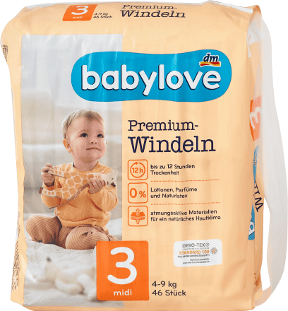 Babylove Plienky Premium Veľ 3 Midi 4 9 Kg 46 Ks Nakupujte Vzdy Vyhodne Online Mojadm Sk