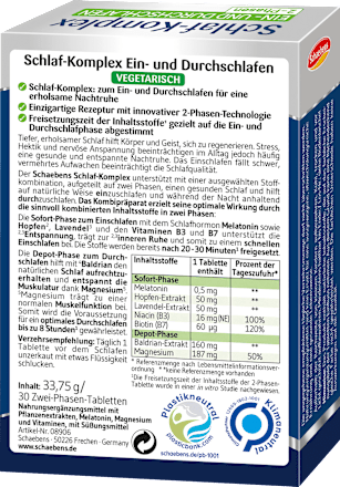 schlaf komplex 2 phasen tabletten 30 st 33 75 g