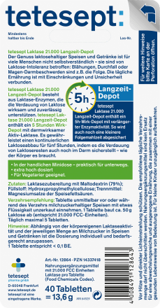 Tetesept Laktase 21 000 40 Stuck 13 6 G Dauerhaft Gunstig Online Kaufen Dm De