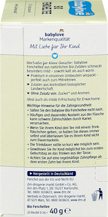 Babylove Babytee Bio Fenchel 20x2 G 40 G Dauerhaft Gunstig Online Kaufen Dm De