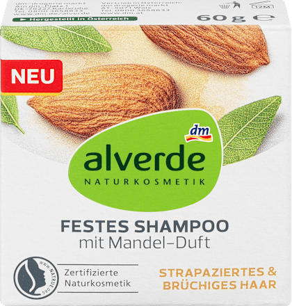 Alverde Naturkosmetik Festes Shampoo Mit Mandel Duft 60 G Dauerhaft Gunstig Online Kaufen Dm De