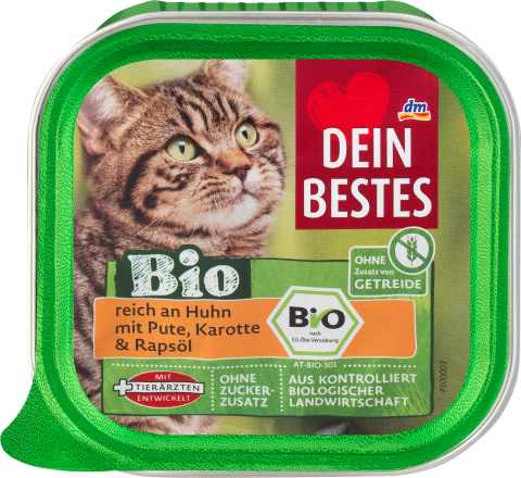 Dein Bestes Nassfutter Fur Katzen Bio Huhn Pute 100 G Dauerhaft Gunstig Online Kaufen Dm De