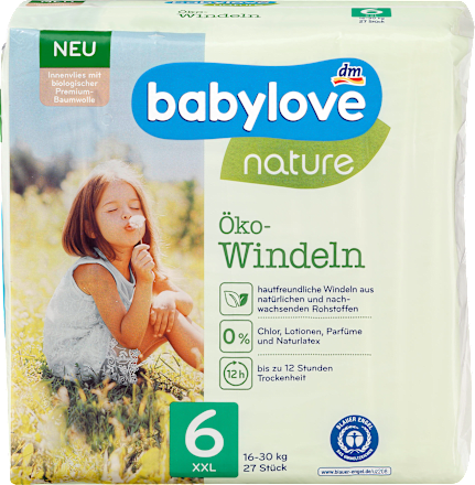 Babylove Windeln Nature Gr 6 Xxl 16 30 Kg 27 St Dauerhaft Gunstig Online Kaufen Dm De