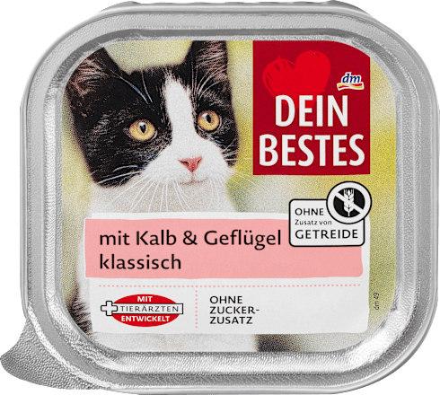 Dein Bestes Nassfutter Fur Katzen Mit Kalb Geflugel 100 G Dauerhaft Gunstig Online Kaufen Dm De