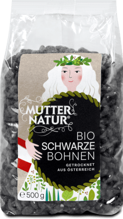Mutter Natur Bio Schwarze Bohnen Getrocknet 500 G Dm At