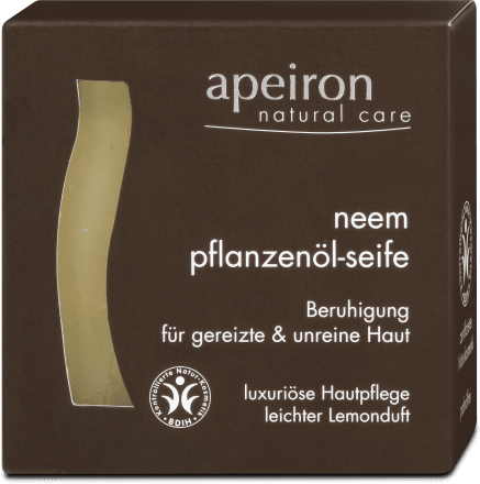 Apeiron Neem Pflanzenol Seife Fur Gereizte Unreine Haut 100 G Dm At