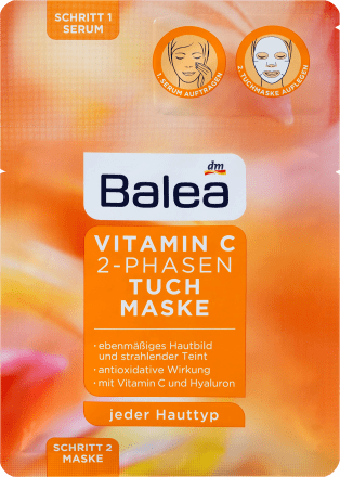 Balea Tuchmaske Vitamin C 2 Phasen 1 St Dauerhaft Gunstig Online Kaufen Dm De