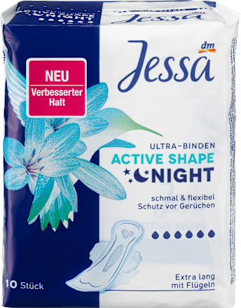 Jessa Ultra Binden Active Shape Night 10 St Dauerhaft Gunstig Online Kaufen Dm De