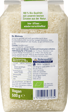 dmBio Reis, MilchReis, 500 g dauerhaft günstig online kaufen dm.de