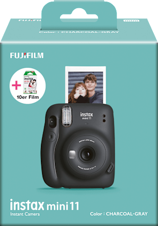 Fuji Instax Mini 11 Kamera Charcoal Gray 10er Instax Mini Film 1 St Dauerhaft Gunstig Online Kaufen Dm De
