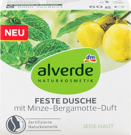 Alverde Naturkosmetik Feste Dusche Mit Minze Bergamotte Duft 60 G Dauerhaft Gunstig Online Kaufen Dm De