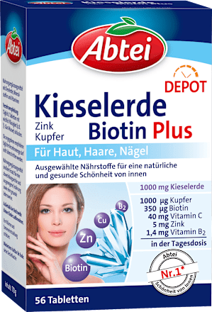 Abtei Kieselerde Biotin Plus Tabletten 56 St 78 G Dauerhaft Gunstig Online Kaufen Dm De