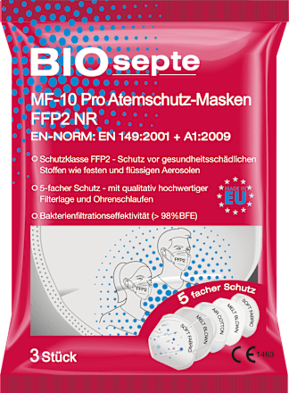 Biosepte Ffp 2 Atemschutzmaske Fur Erwachsene Einweg 3 St Dauerhaft Gunstig Online Kaufen Dm De