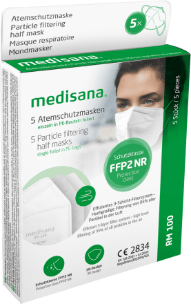 Medisana Atemschutzmaske Ffp2 Rm100 5 St Dauerhaft Gunstig Online Kaufen Dm De