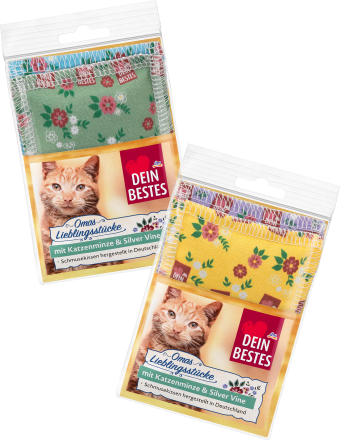 dein bestes omas lieblingsstucke zubehor fur katzen schmusekissen mit katzenminze und silver vine 2 st dauerhaft gunstig online kaufen dm de