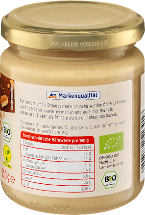 Dmbio Erdnuss Creme Crunchy 250 G Dauerhaft Gunstig Online Kaufen Dm De