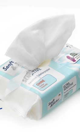 Sanft&Sicher Feuchtes Toilettenpapier Ultra Sensitiv Doppelpack 2x50 St