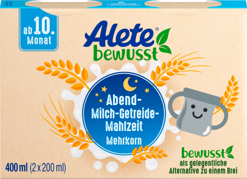 Alete Bewusst Milch Getreide Mahlzeit Mehrkorn Ab 10 Monat 2x200ml 0 4 L Dauerhaft Gunstig Online Kaufen Dm De