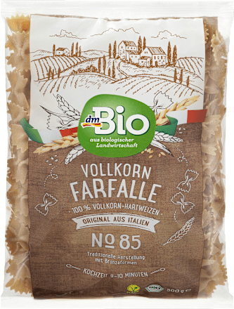 Dmbio Nudeln Vollkorn Farfalle 100 Vollkorn Hartweizengriess 500 G Dauerhaft Gunstig Online Kaufen Dm De