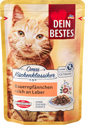 omas kuchenklassiker nassfutter fur katzen bauernpfannchen reich an leber 100 g