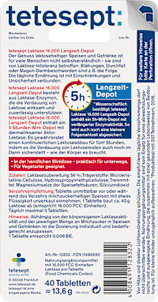 laktase tabletten 16000 40 stuck 13 6 g