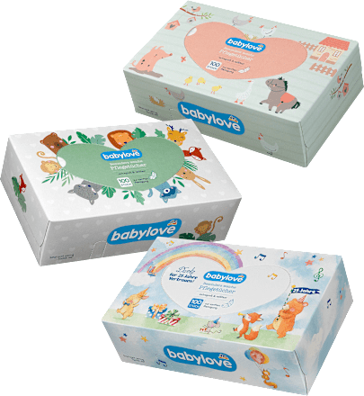 babylove Babypflegetücher trocken 3lagig, 100 St dauerhaft günstig